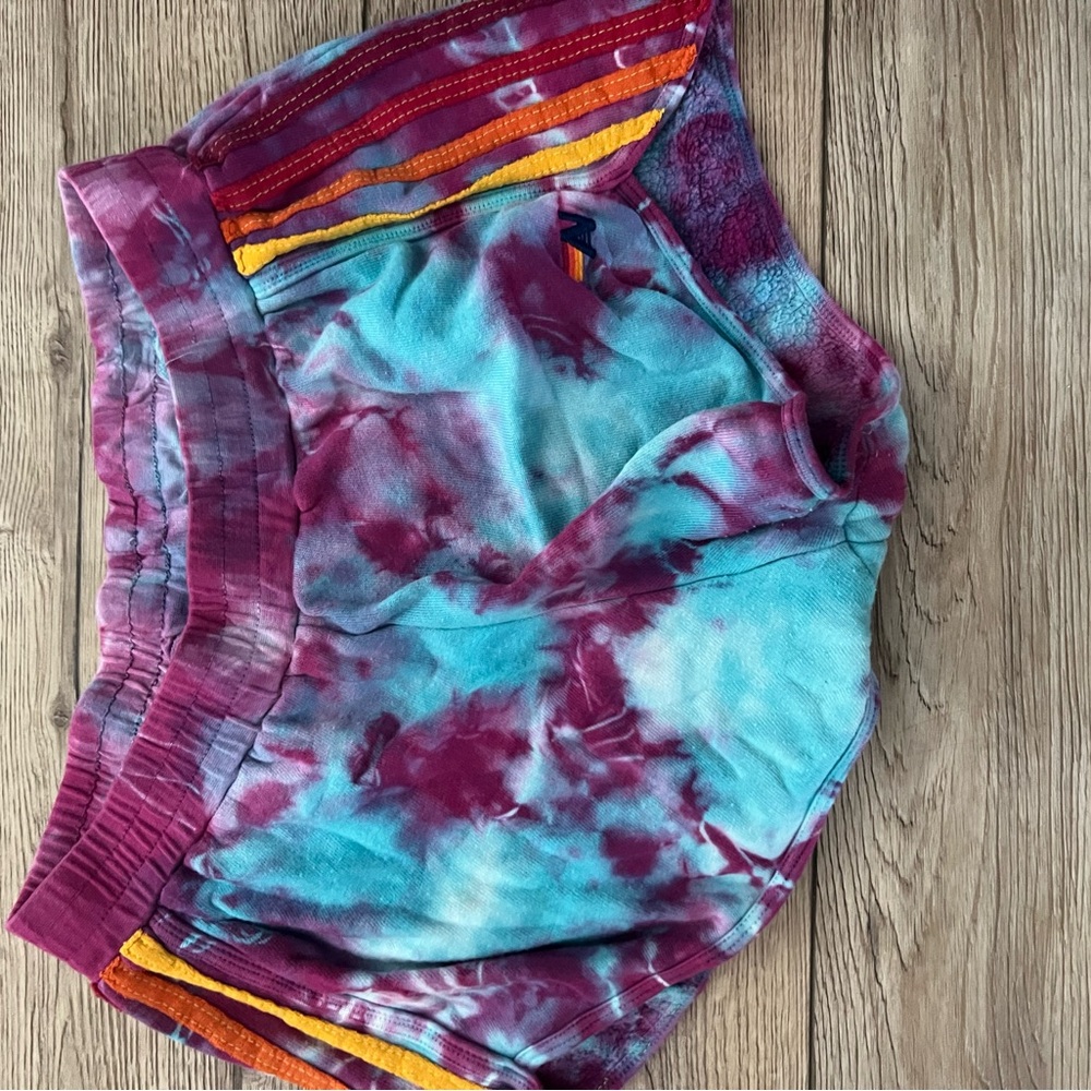 Aviator Nation Tie-Dye Shorts - Blue and Purple